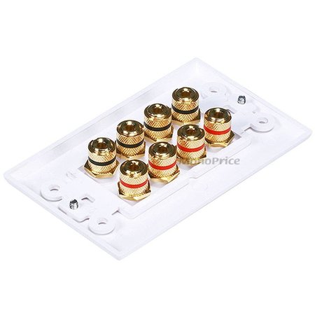 MONOPRICE Two Piece Inset Wall Plate 4 Speakers 3326